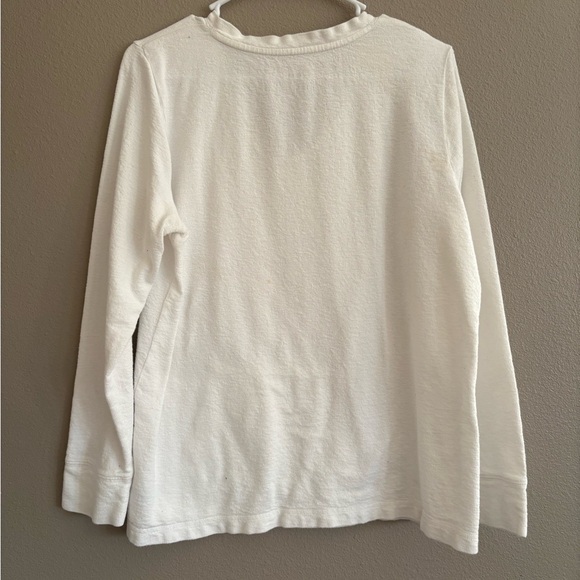 Cozy White V-Neck Long Sleeve Top - Picture 3 of 3